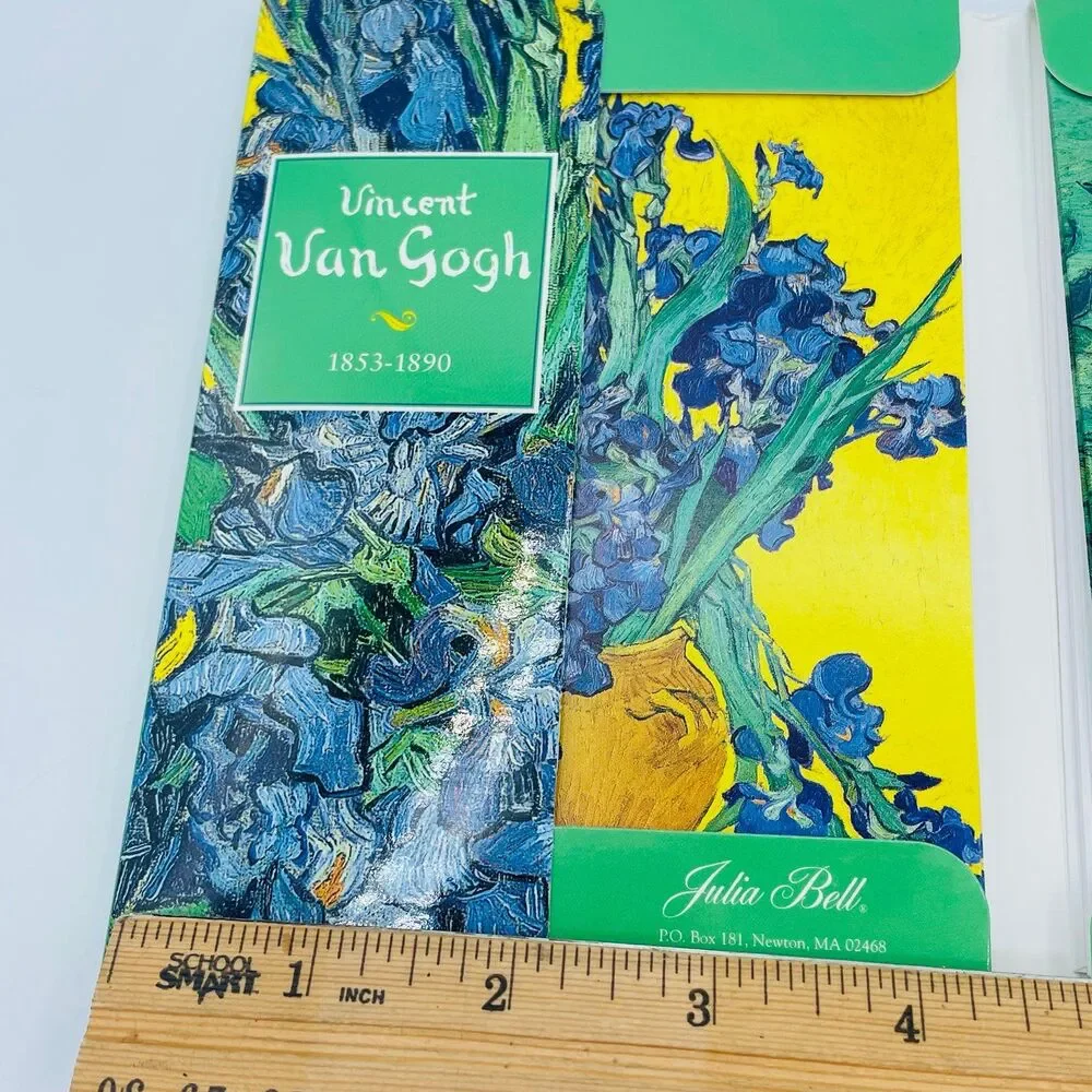 Vincent Van Gogh Vase of Irises & Pink Roses NEW Notecards Set Julia Bell